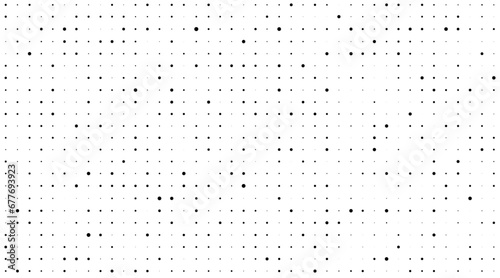 Dot seamless pattern. Subtle fades dots pattern. Halftone faded grid. Small point fadew texture. Digital black fading points isolated on white background for print net design. Vector illustration photo