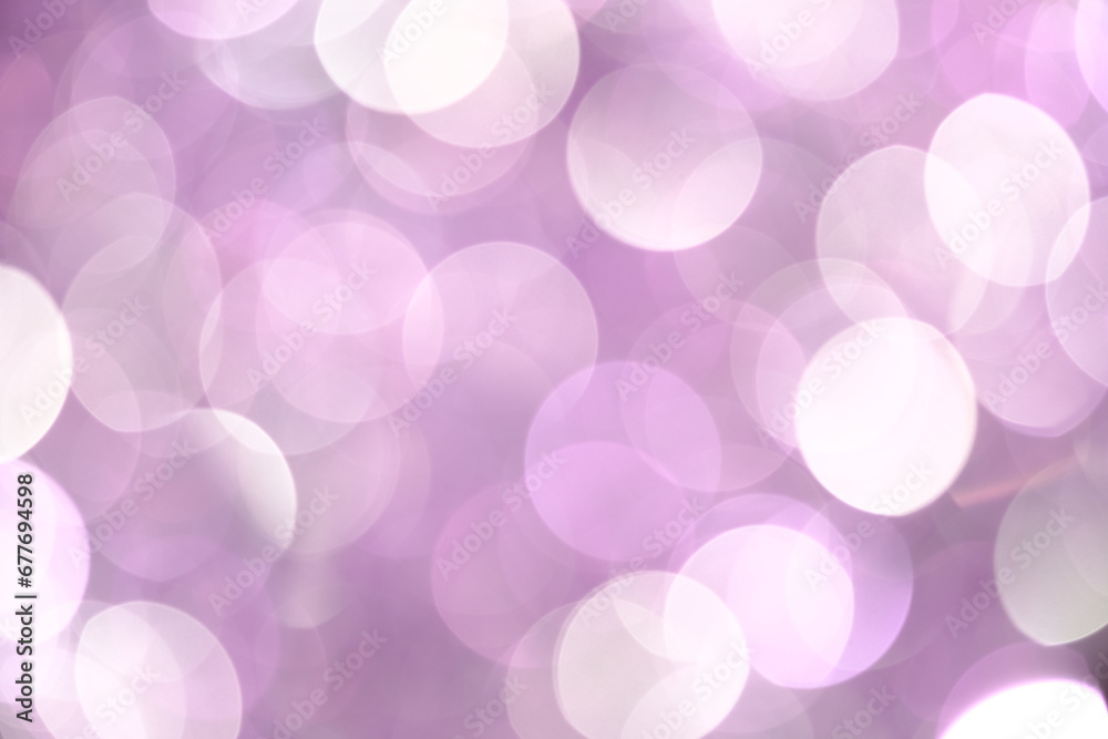 Glitter Purple Soft Focus Lights Flashing. Decoration at Happy Christmas holiday Happy new year