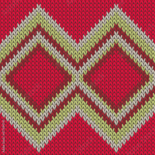 Handmade rhombus argyle knitted texture geometric