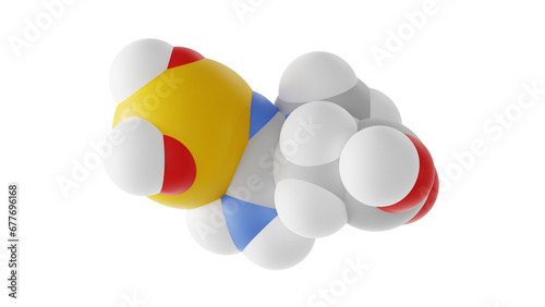 phosphocreatine molecule, creatine phosphate, molecular structure, isolated 3d model van der Waals