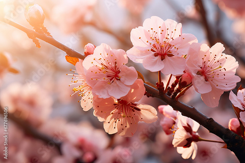 pink blossom in spring background 