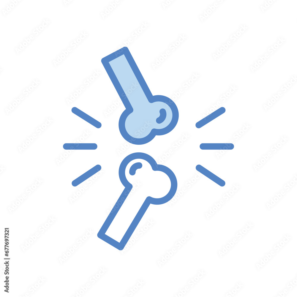 Broken Bone icon isolate white background vector stock illustration. Broken Bone icon isolate white background vector stock illustration.