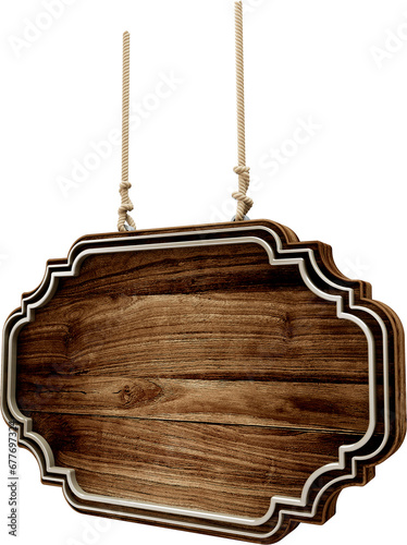 Fototapeta Naklejka Na Ścianę i Meble -  placa de madeira 3d renderização realista pra composicoes de pecas publicitarias borda de madeira com textura