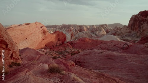 Incredible red rocky formation in the desert