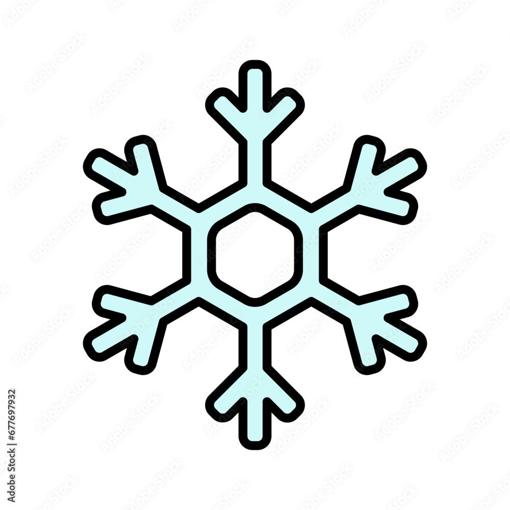 Snowflake. Vector cartoon icon. Isolated on white. Snowflake. Vector cartoon icon. Isolated on white.