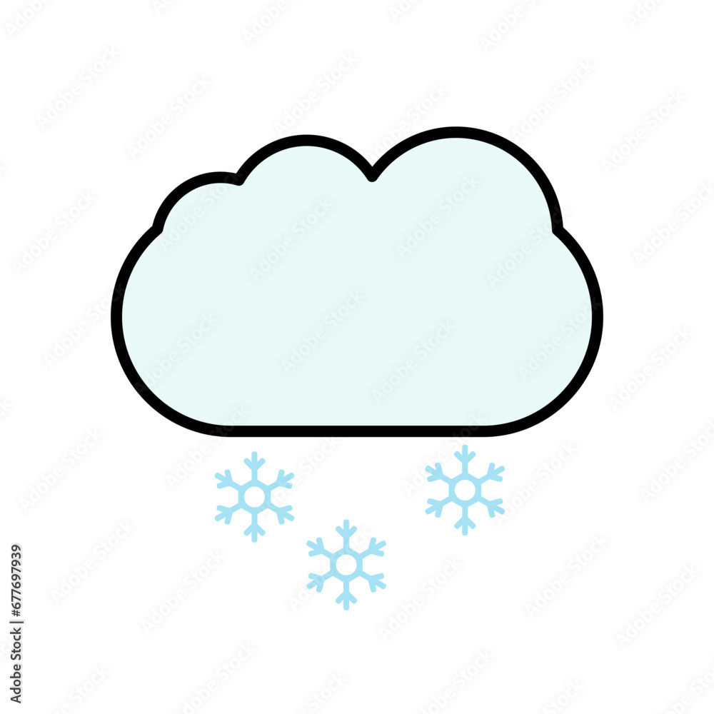 Cloud with snowflakes. Vector cartoon icon. Isolated on white. Cloud with snowflakes. Vector cartoon icon. Isolated on white.