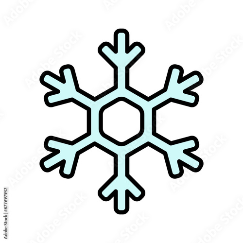 Snowflake. Vector cartoon icon. Isolated on white.