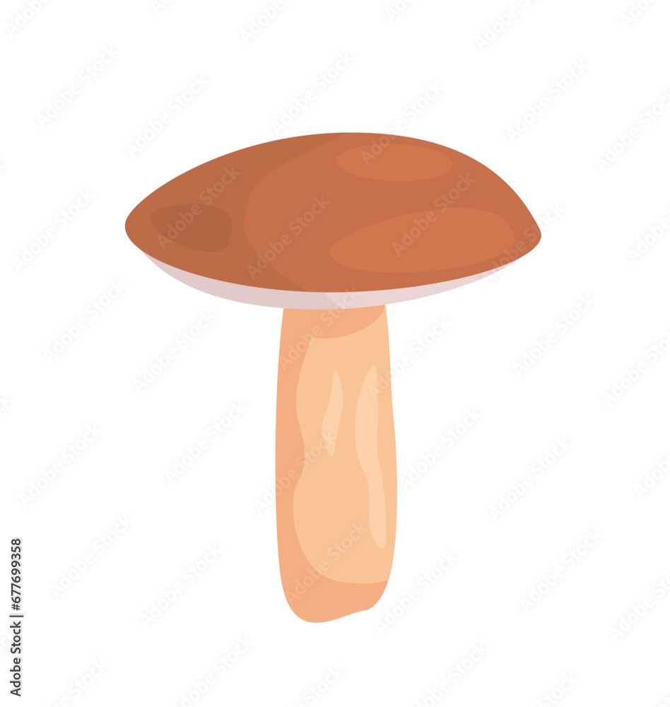 Fresh mushroom concept. Natural and organic product. Brown plant. Harvest and crop in autumn and fall season. Poster or banner. Cartoon flat vector illustration isolated on white background Fresh mushroom concept. Natural and organic product. Brown plant. Harvest and crop in autumn and fall season. Poster or banner. Cartoon flat vector illustration isolated on white background
