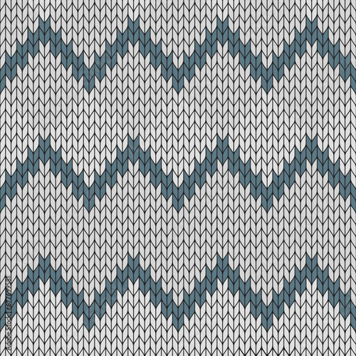 Grey zigzag on knitted pattern. knitted vector pattern. Seamless gradient pattern for clothing, wrapping paper, backdrop, background, gift card.