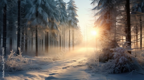 light nature ice fir winters illustration snow forest, blue holiday, trees environment light nature ice fir winters © vectorwin