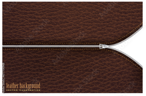 leather brown zipp