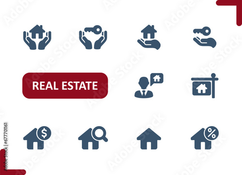 Real Estate Icons. House, Home, Mortgage, Buy, Sell, Realtor Icon