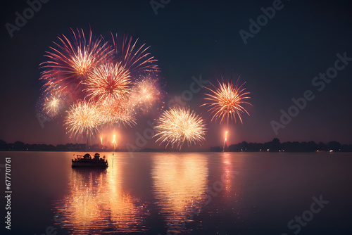 fireworks on the lake