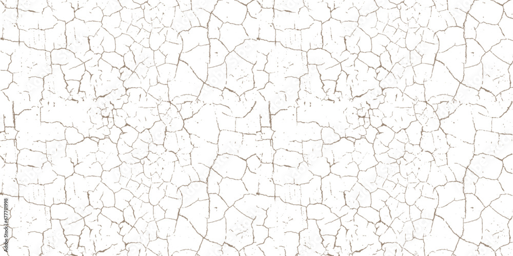 Structure cracked soil ground earth texture on white background, desert cracks, Dry surface Arid in drought land floor has many grooves and scratches.for overlay or print background