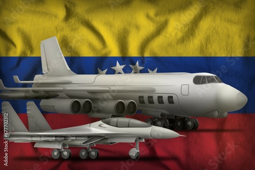 Billede på lærred Venezuela air forces concept on the state flag background