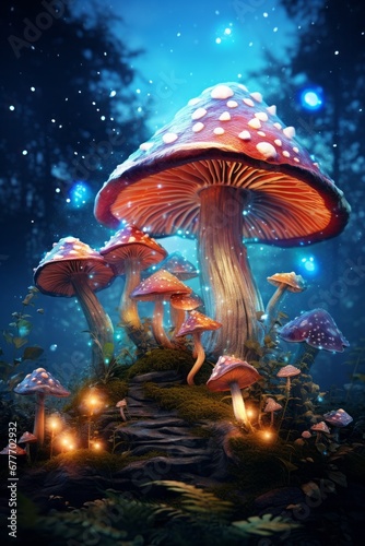 Fantasy magic mushrooms