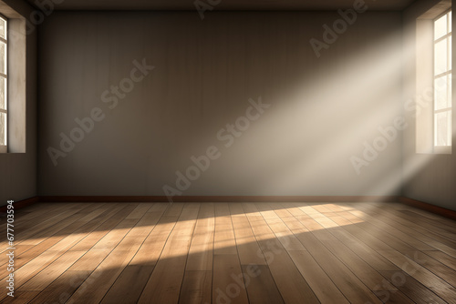 Abstract pastel empty studio room background with window shadows  room with sunlight and shadows