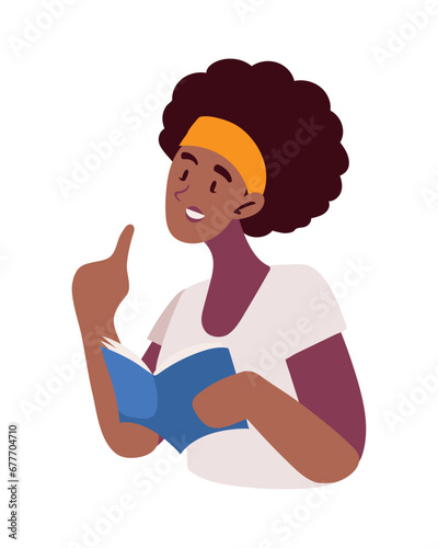woman reading a book
