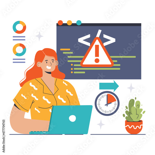 DevOps. Software development methodology. Software development and it operations life cycle, programming and IT service integration and automation. Flat vector illustration