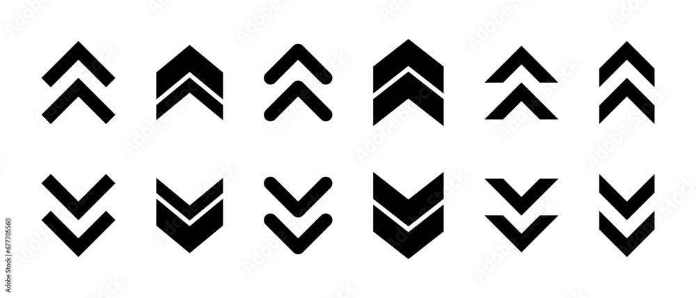 Swipe up and down icon vector set collection Swipe up and down icon vector set collection