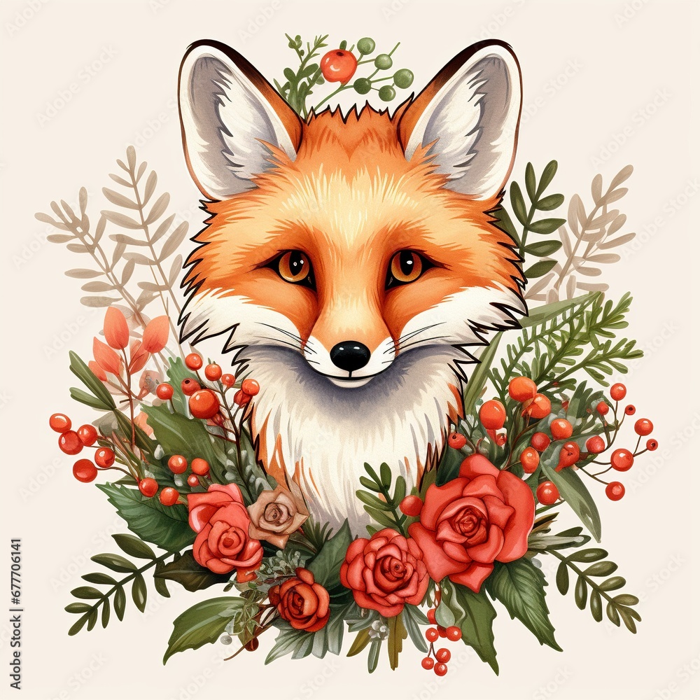 Obraz premium fox with a heart