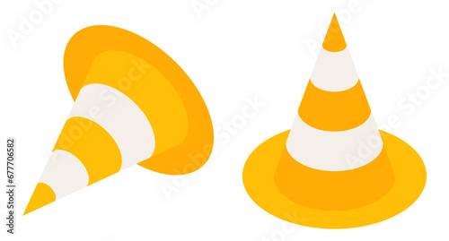 Road cones isometrisk flat design element icon