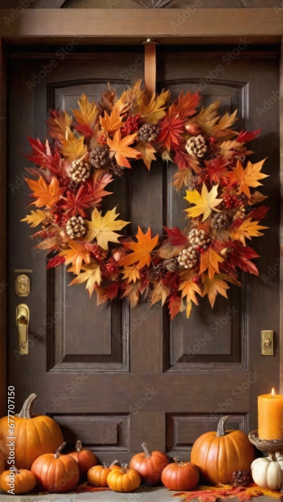 Obraz premium Thanksgiving outdoor home decorations