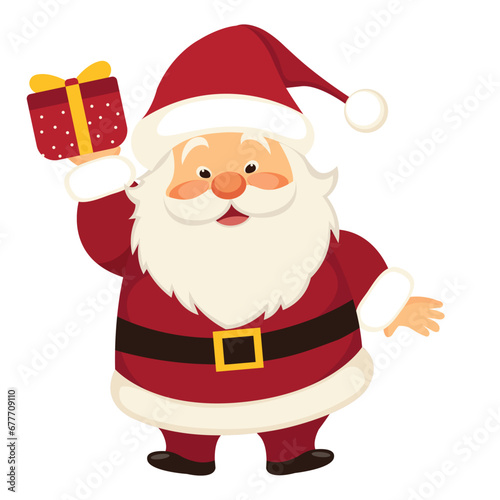 cute santa clause character vector illustration isolated white background