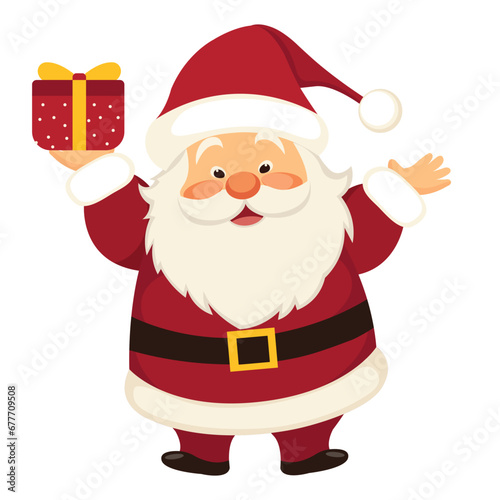 cute santa clause character vector illustration isolated white background
