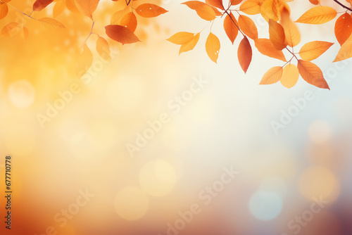 blurred autumn background with leaves