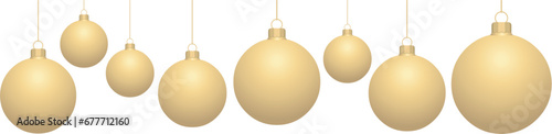 Bannière boules de Noël avec suspensions en or