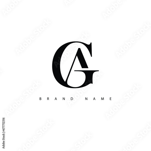 Logo monogram initial letter GA luxury