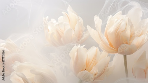  a close up of a bunch of flowers on a white background with a blurry image of a bunch of flowers on a white background with a blurry background.  generative ai © Nadia