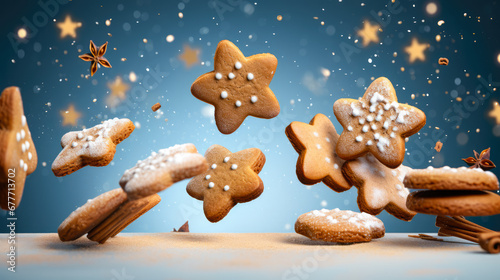  Levitating Gingerbread Cookies Abstract Background