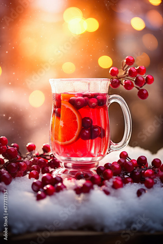 Delicious Mulled Wine, Festive Christmas Background