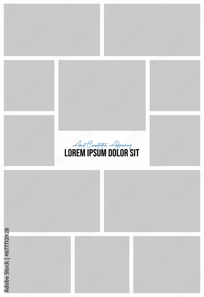 Obraz premium Pictures or photos frame collage and digital photo wall template