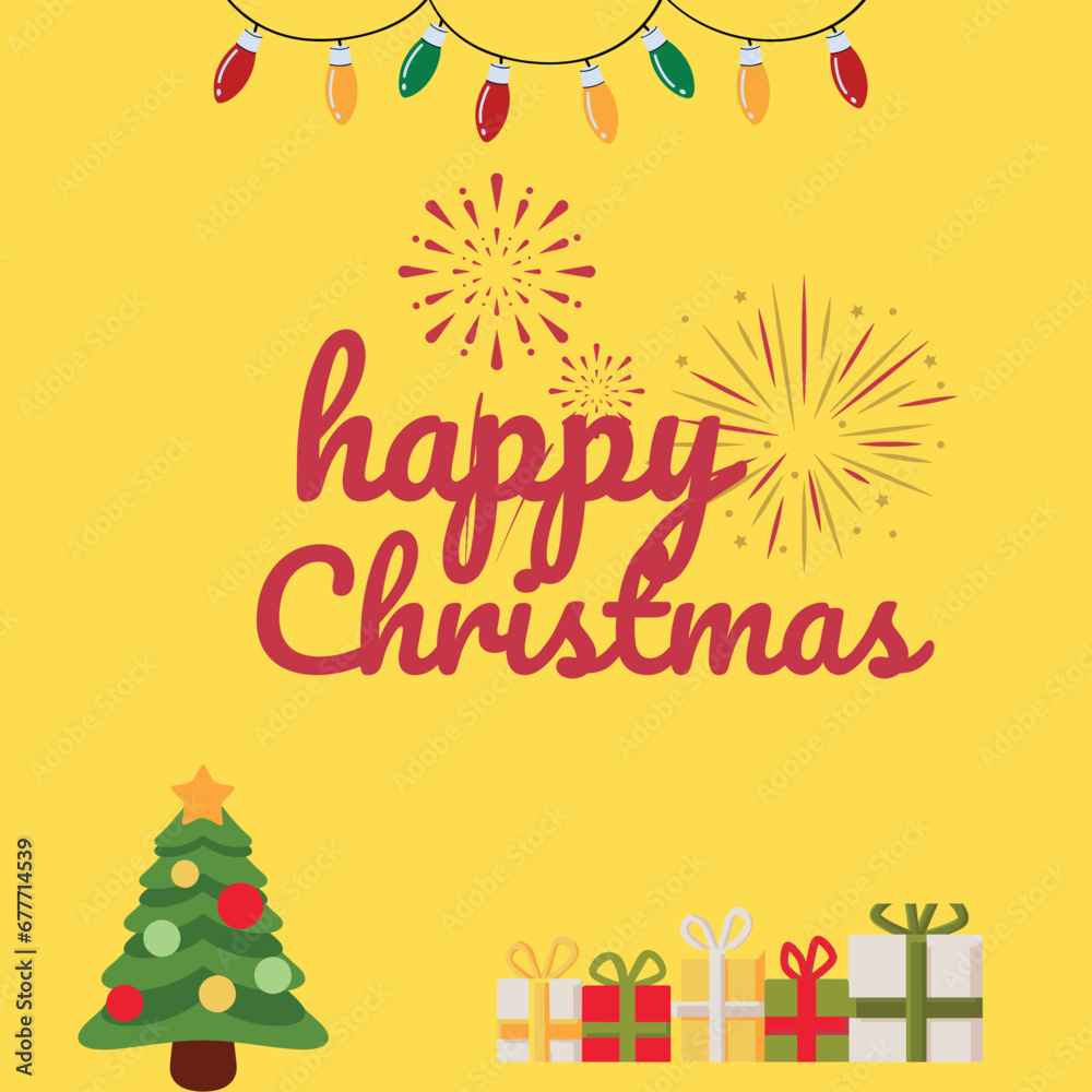 Happy Christmas vector design with icon.