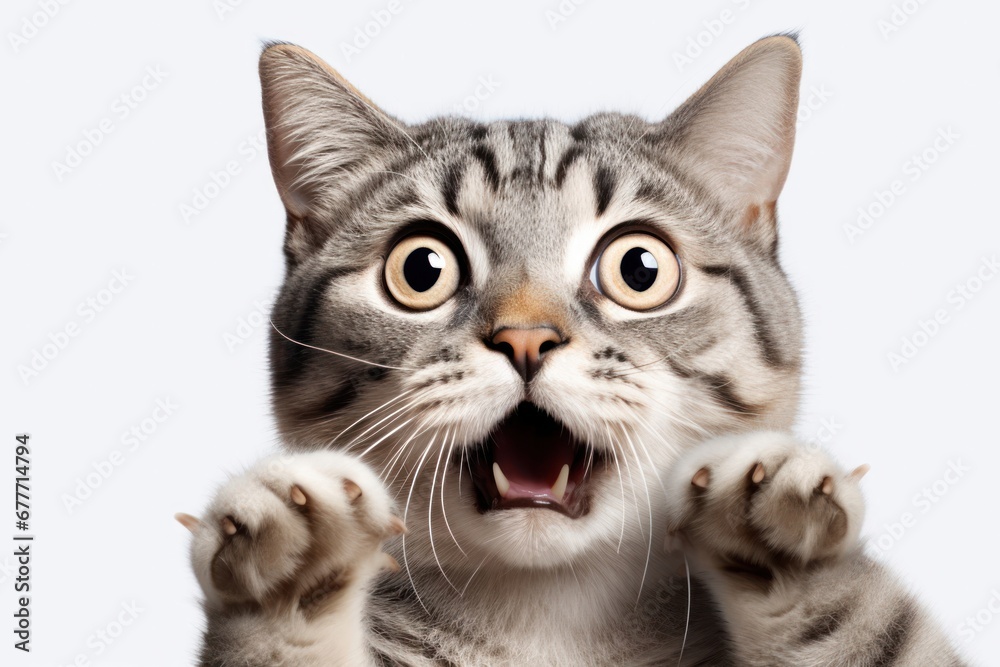 Obraz premium Cat's Playful Pose with Curious Amusing and Adorable Gestures Generative AI