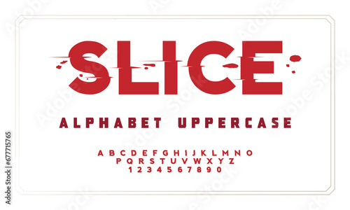 Red Font With Slice Effect