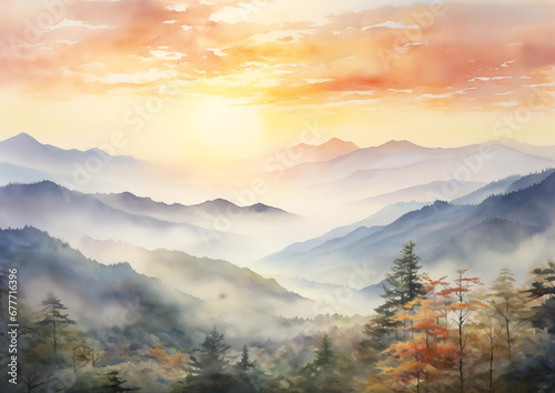 Serene Mountain Sunrise  mountain view  sunrise beauty  nature image  tranquil scenery  wall decor  nature lovers  high-resolution image  outdoor inspiration  photographic art