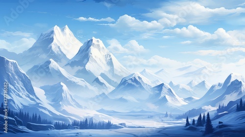 snow nature year calm snowy illustration mountain blue, peak winter, background outdoor snow nature year calm snowy © vectorwin
