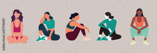 Minimalistic Illustrations of Faceless Fashion Women: Vector Graphics Bundle