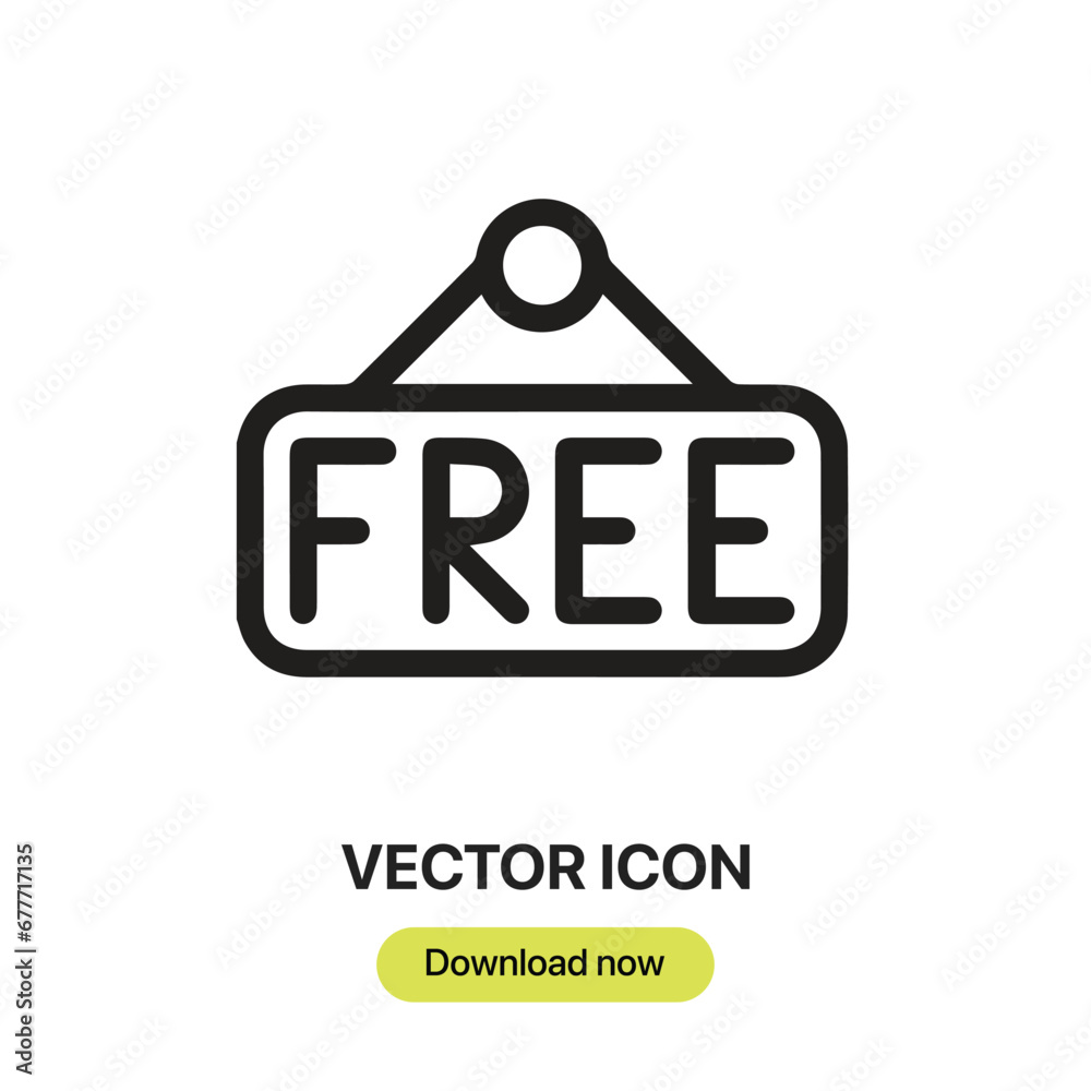 Free icon vector. Linear-style sign for mobile concept and web design. Free symbol illustration. Pixel vector graphics - Vector. Free icon vector. Linear-style sign for mobile concept and web design. Free symbol illustration. Pixel vector graphics - Vector.