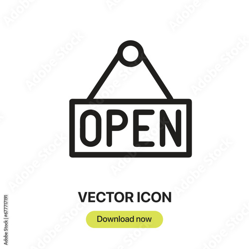 Open icon vector. Linear-style sign for mobile concept and web design. Open symbol illustration. Pixel vector graphics - Vector.