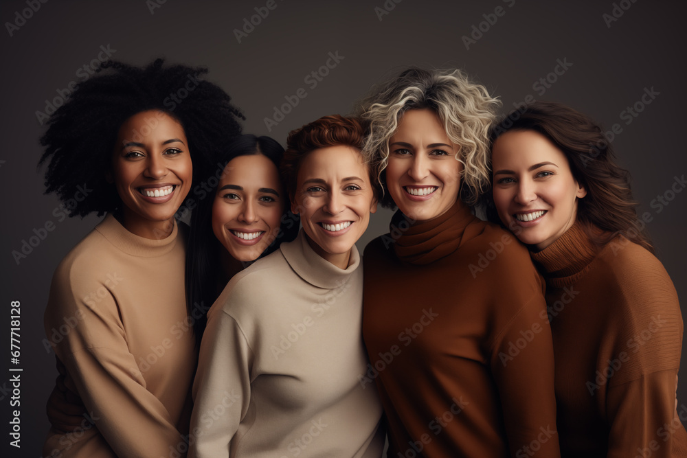 Fototapeta premium Celebration of Women and Friendship. Harmonious Hues