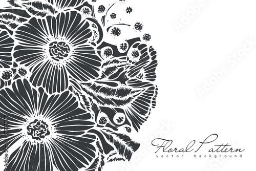 Abstract trendy floral background template 