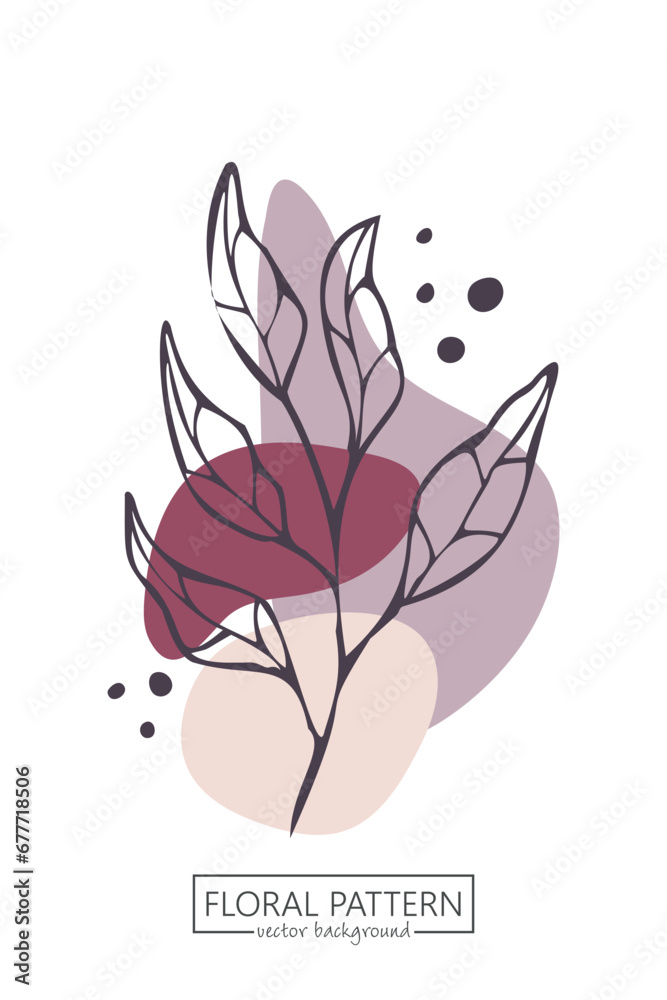 Collection of hand drawn spring flowers and plants. Monochrome vector illustrations in sketch style.	
