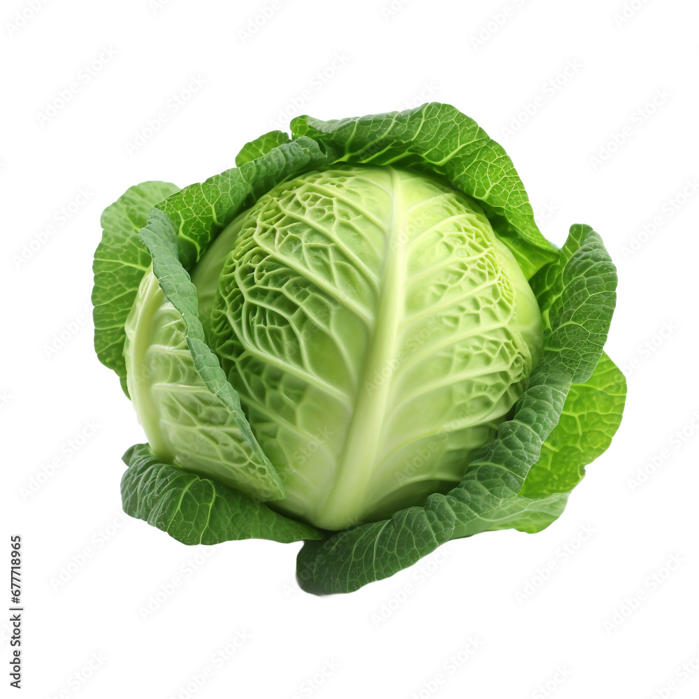Fresh green cabbage isolated on transparent background Fresh green cabbage isolated on transparent background