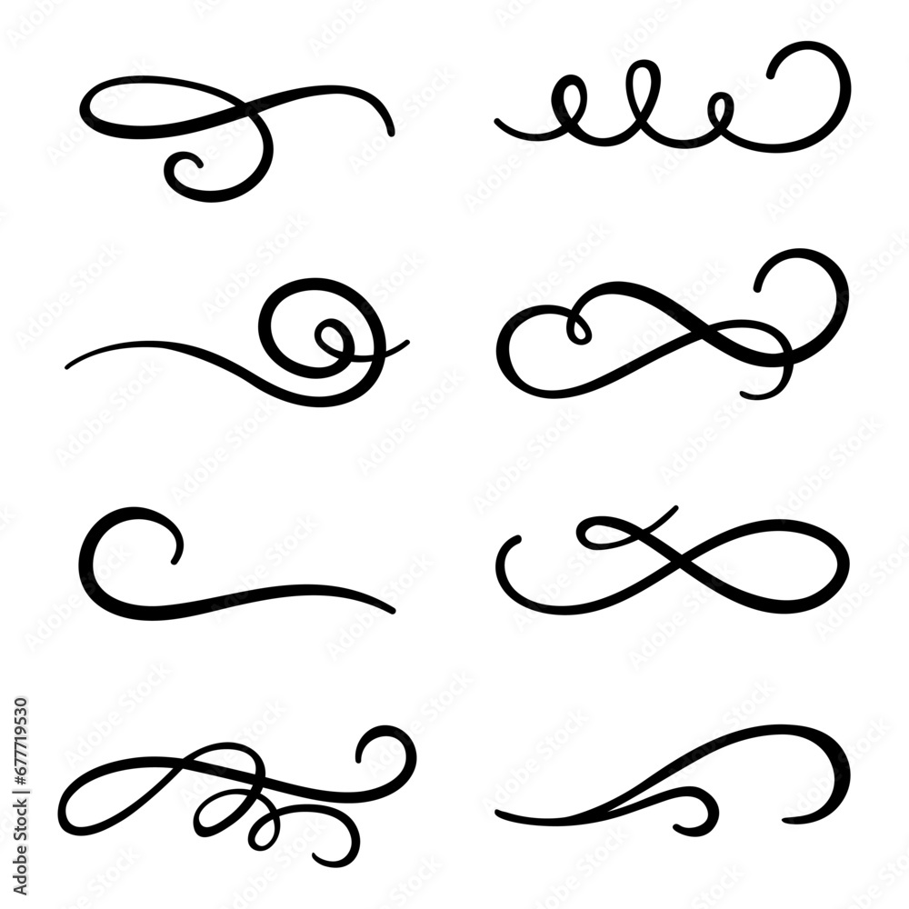 Calligraphic swirl flourish