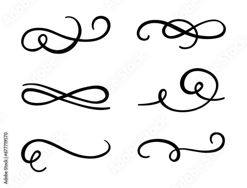 Calligraphic swirl flourish